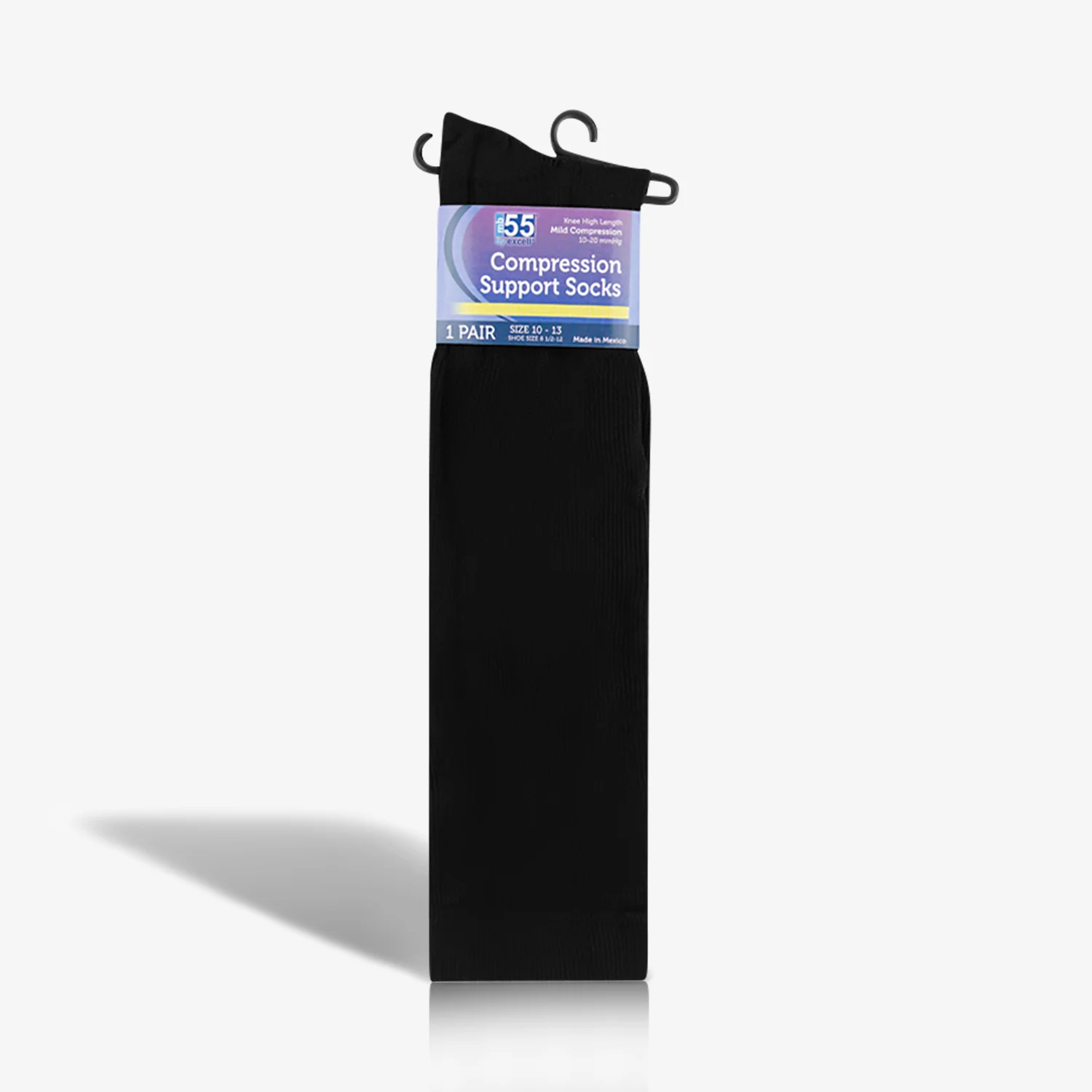 A 2 Pack Mod and Tone Men's 10-20 MMHG Health Compression Support Socks on a white background.