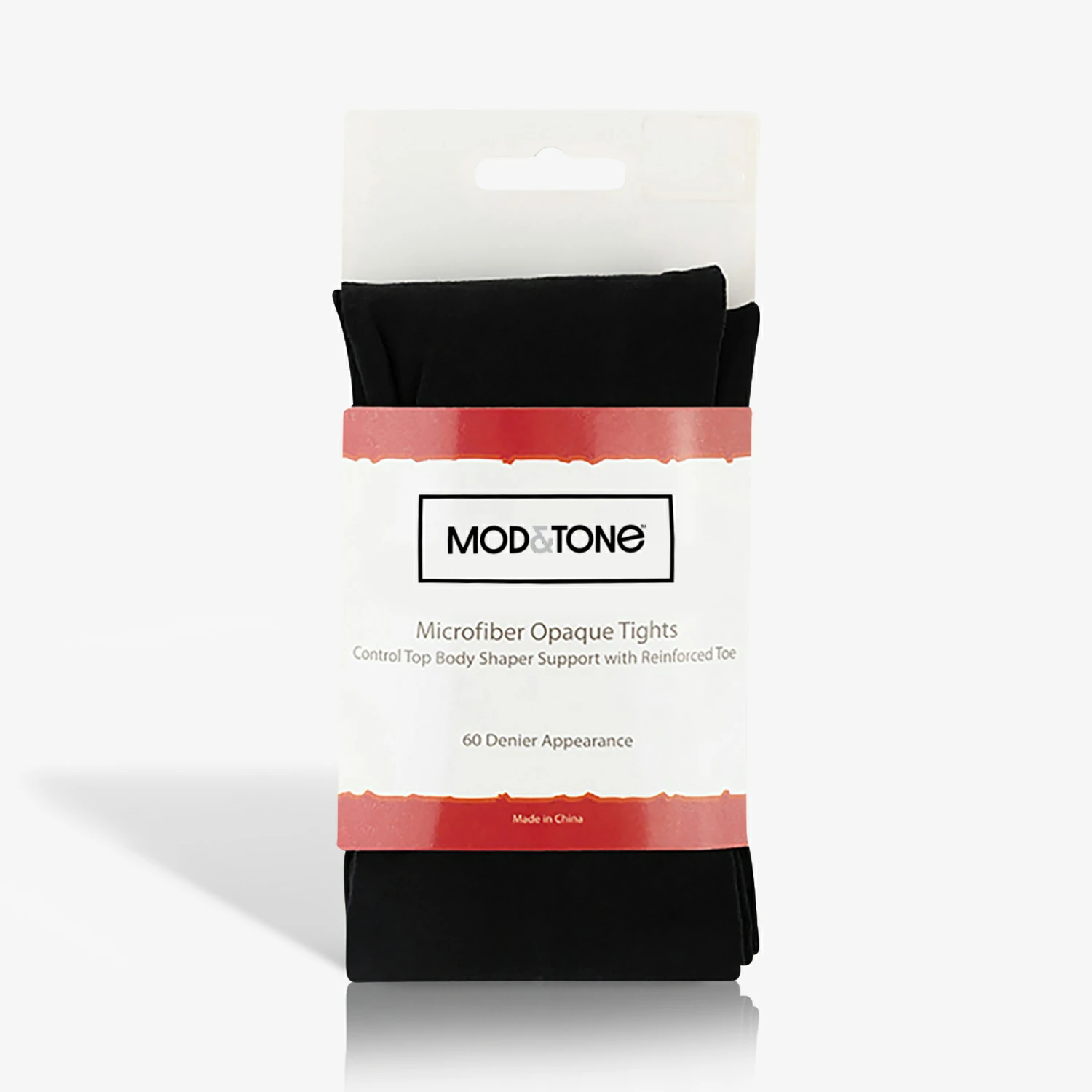 A 2 pack of Mod&tone black Microfiber Support Tights 60 denier on a white background.