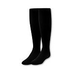 A pair of black Mod&Tone microfiber opaque tights on a white background.